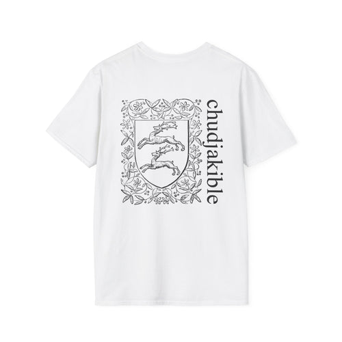 Meditating Monk T-Shirt — ‘chudjakible’ Crest Graphic Tee