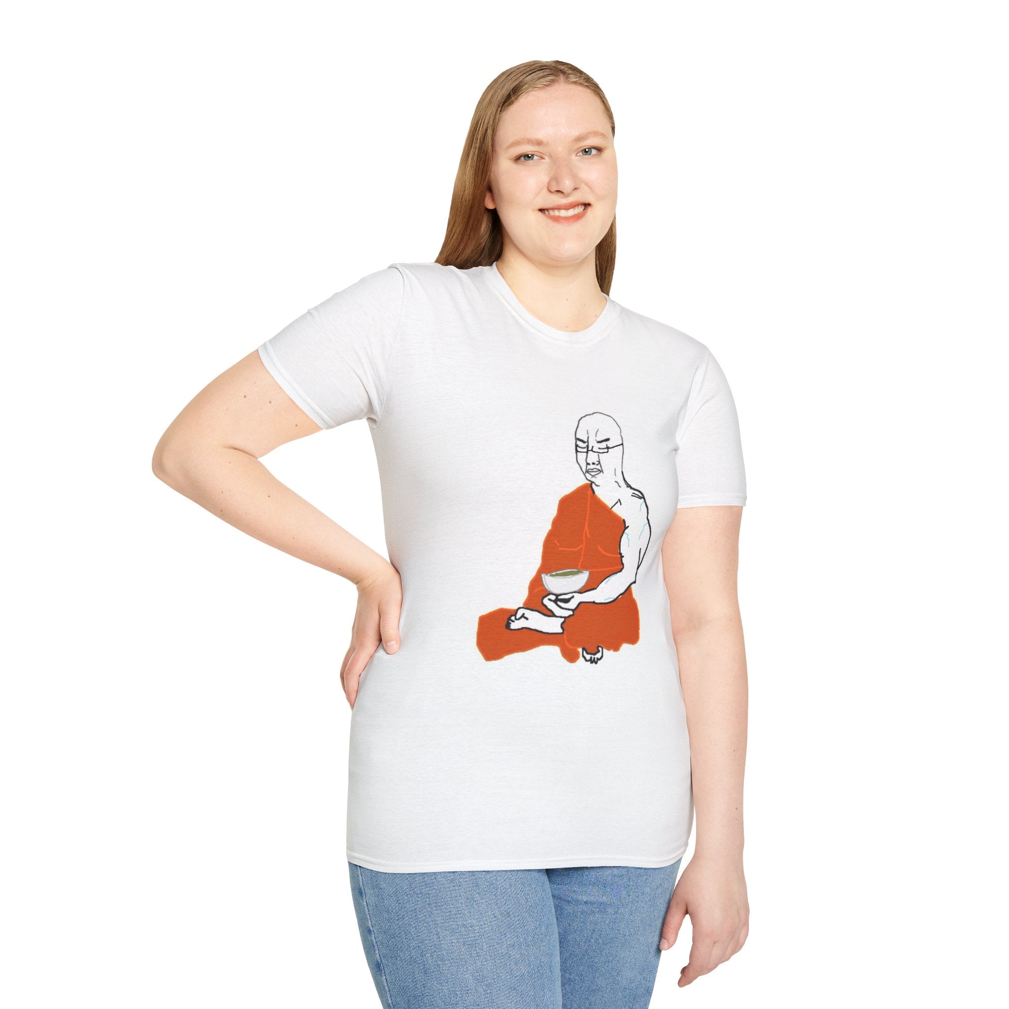 Meditating Monk T-Shirt — ‘chudjakible’ Crest Graphic Tee